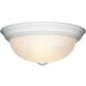 Decorative 2 Light 11 inch White Flushmount Ceiling Light in White Alabaster, Small